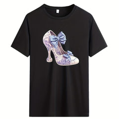Purple High Heels Hot Press Transfer Iron on Patch DIY T shirt Stickers