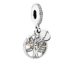 Silver Plated Tree Charm Pendant for Beaded Bracelet