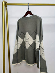  Argyle Pattern Round Neck Sweater Women's