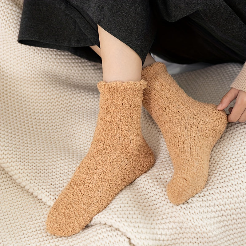 10 Pairs Fuzzy Mid Tube Socks Women's Stockings