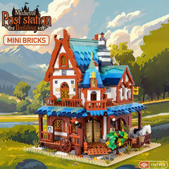 Medieval Building Blocks For Adults 1767pcs Post Station Architecture Model