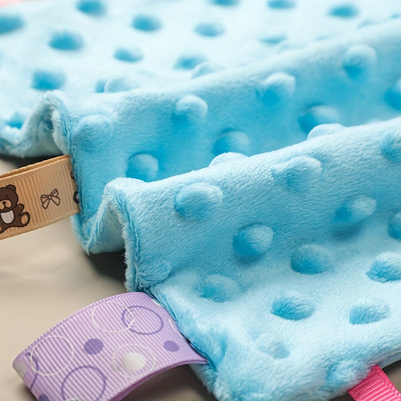 Baby Tag Security Blanket Soothing Plush Square Sensory Toy
