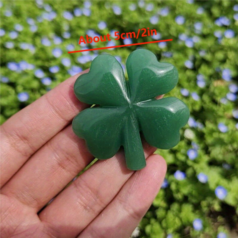 1pc Natural Aventurine Clover Quartz Crystal Carving
