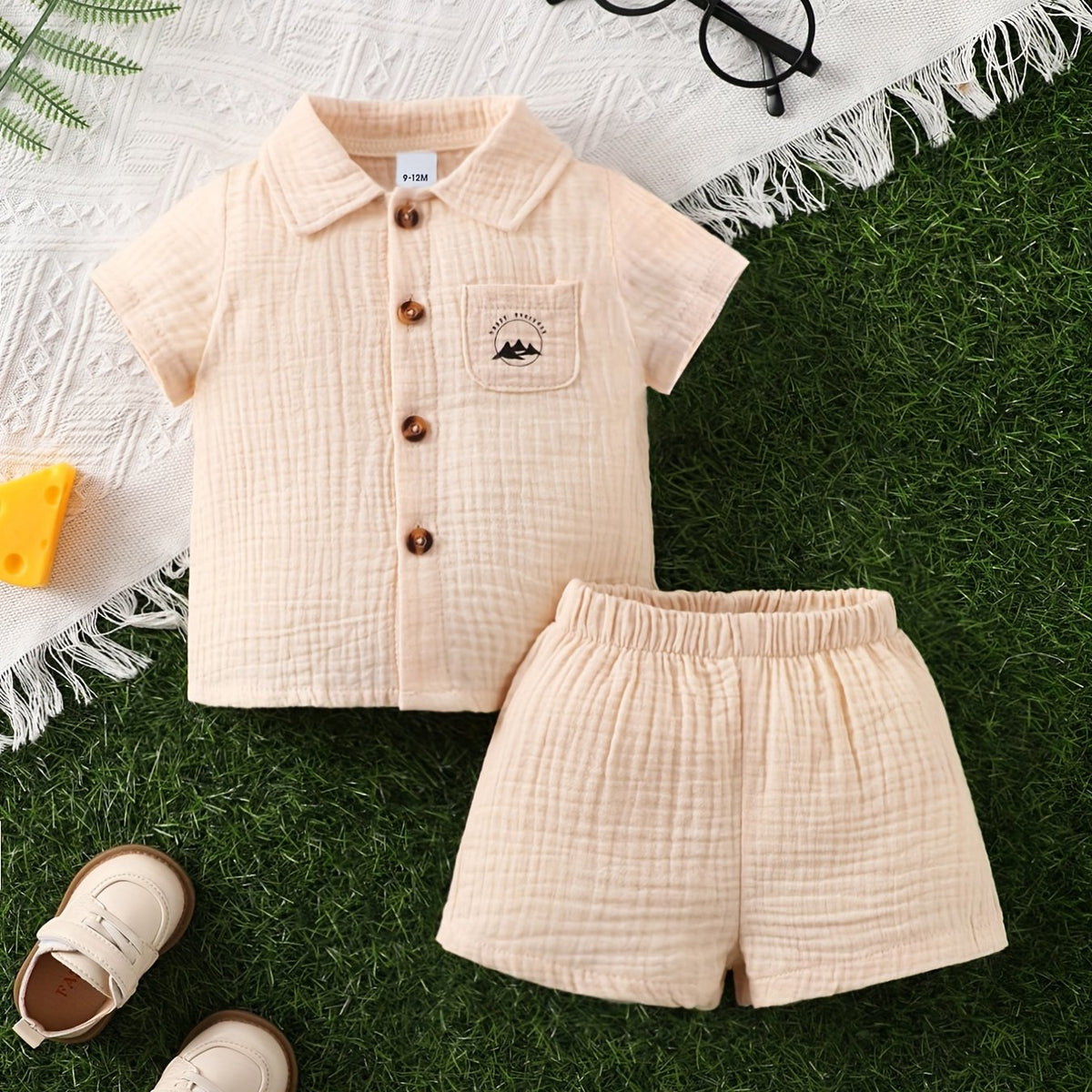 Baby Boys Casual Outfit Short Sleeve Shirt Short Set