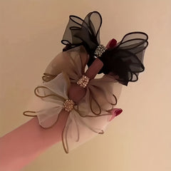 Organza Rhinestone Hair Ring Elastic Head Rope Hair Accessories