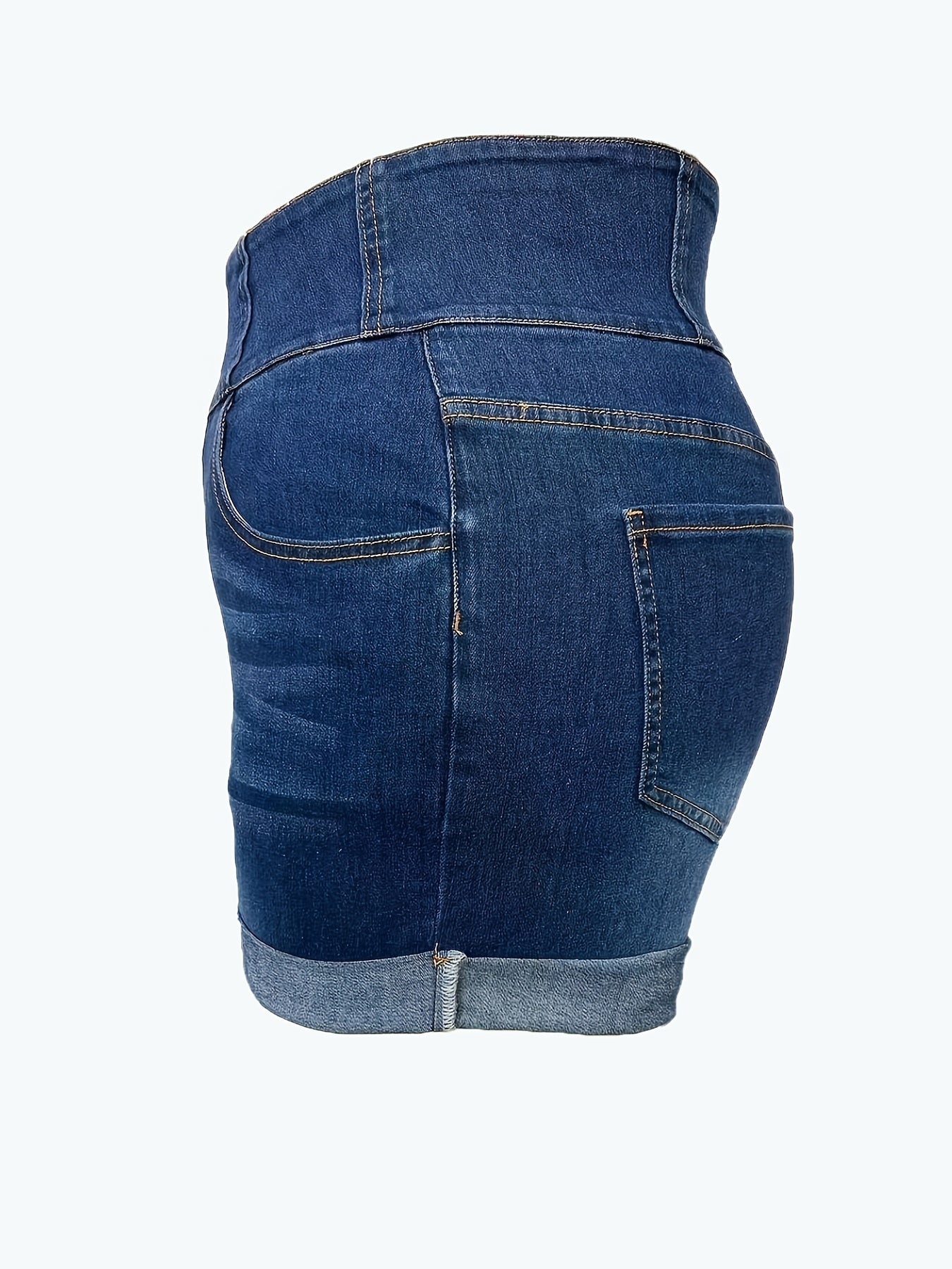  High Rise Skinny Denim Shorts