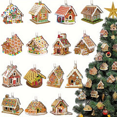 30pcs Wooden Christmas Tree Hanging Ornaments