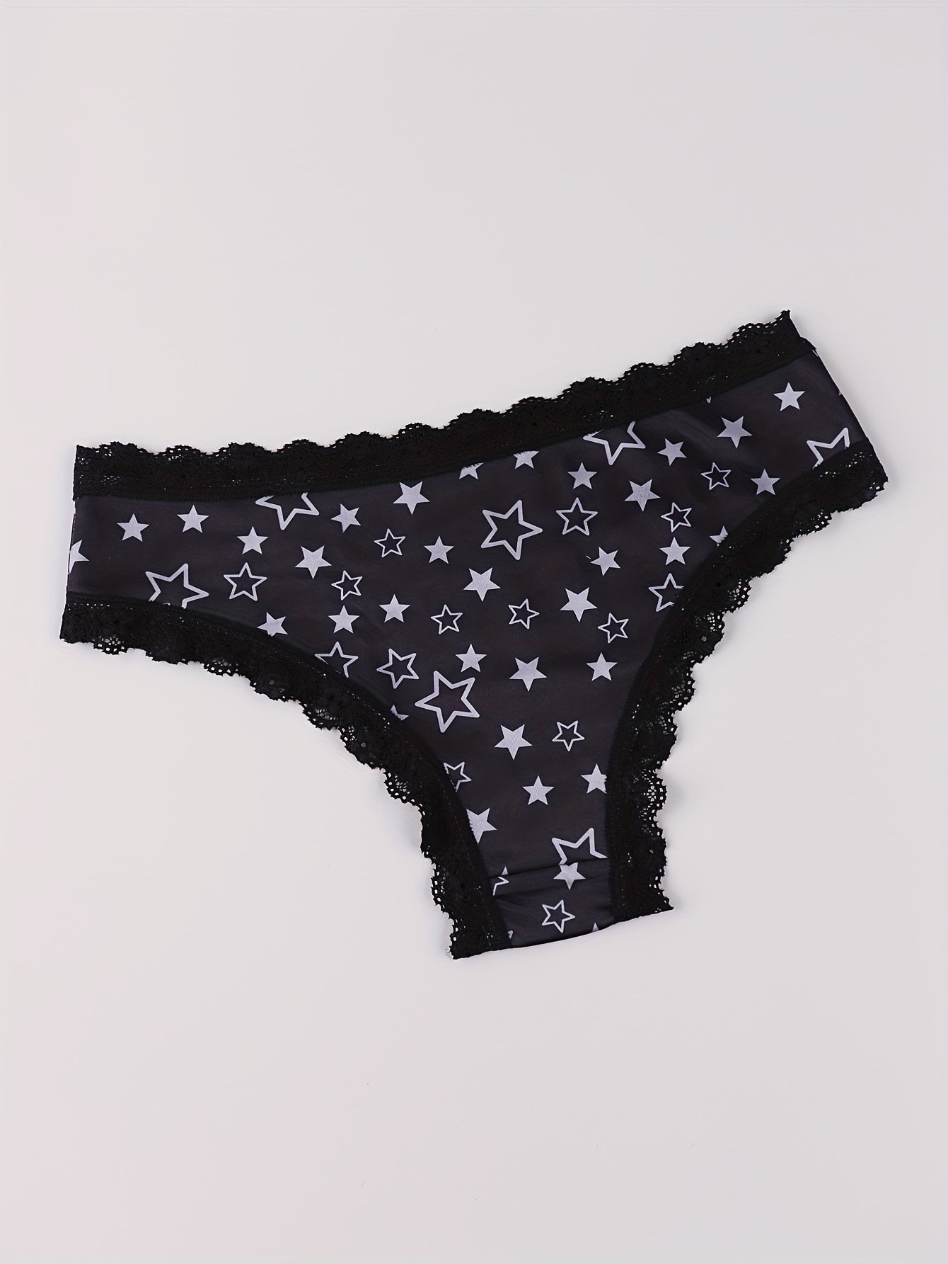  Eyeball & Mushroom Print Lace Trim Bikini Set