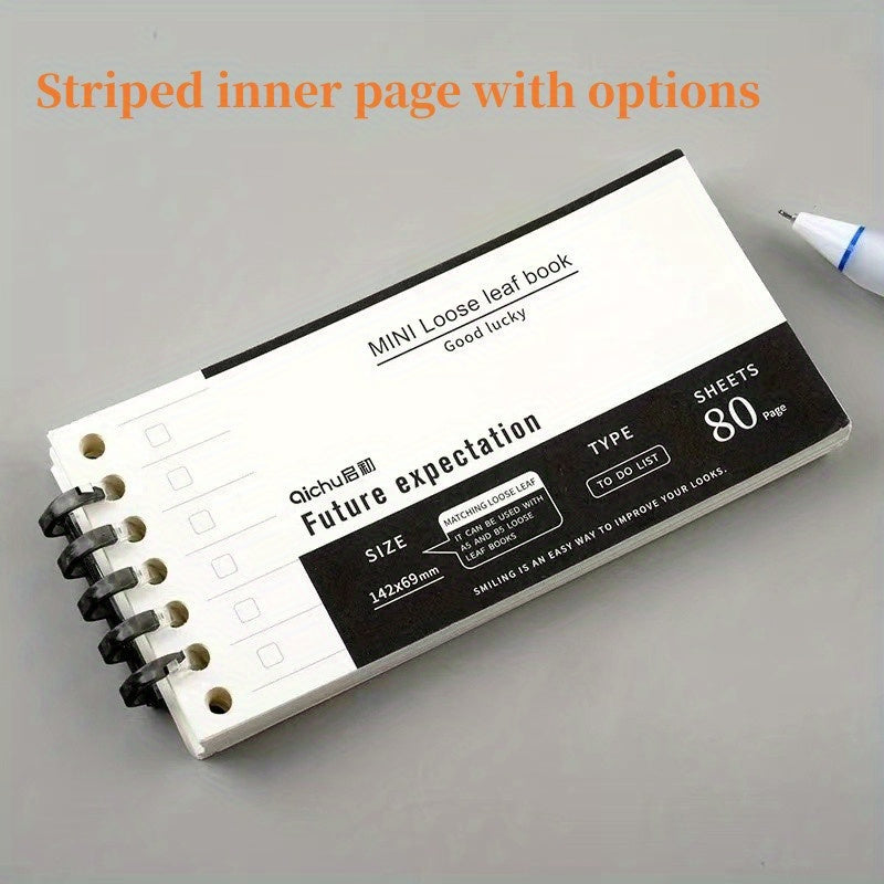 5-Hole Loose Leaf Paper Refill Memo Pad Clip Notebook