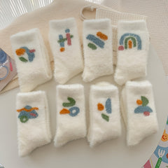 8 Pairs Cartoon Graffiti Socks Comfy Warm Stockings