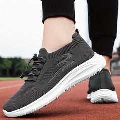 Soft Thick Sole Shock Absorption Flying Woven Shoes Lightweight