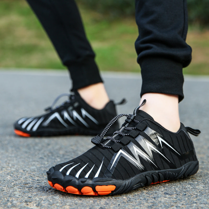 Women's Striped Graphic Lace-up Running Shoes