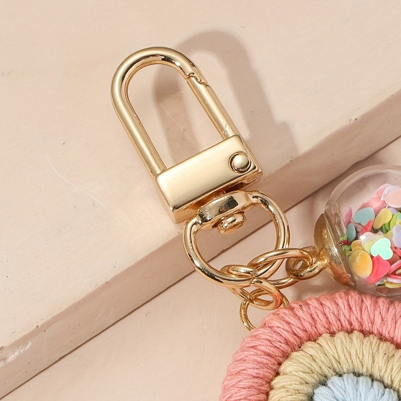 Boho Style Rainbow Tassel Keychain