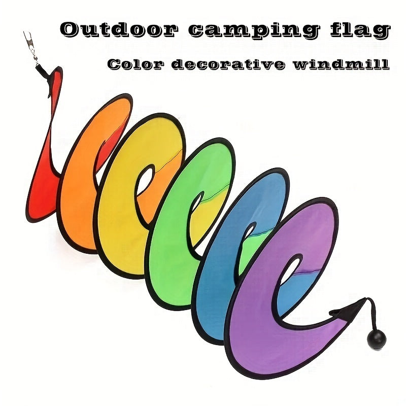 Rainbow Spiral Windmill Windsock Flag Tent Garden Decor Outdoors Toy