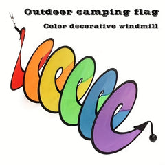 Rainbow Spiral Windmill Windsock Flag Tent Garden Decor Outdoors Toy
