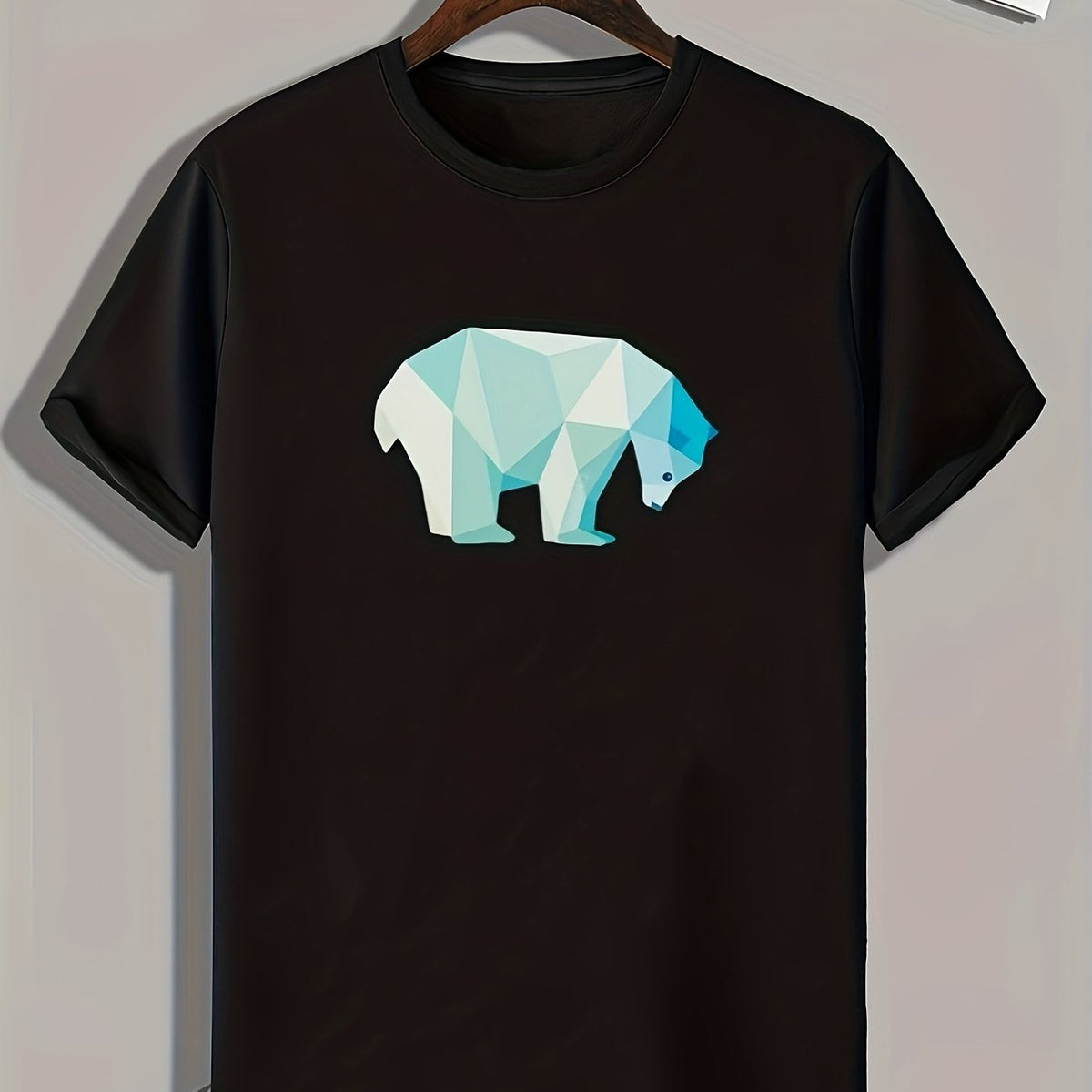 Polar Bear Pattern Print Men's Sports Graphic Tee - Summer Fitness Clothes