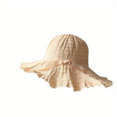 Women Foldable Outdoor Sun Hat Ruffles UV Protection Travel Beach Hat