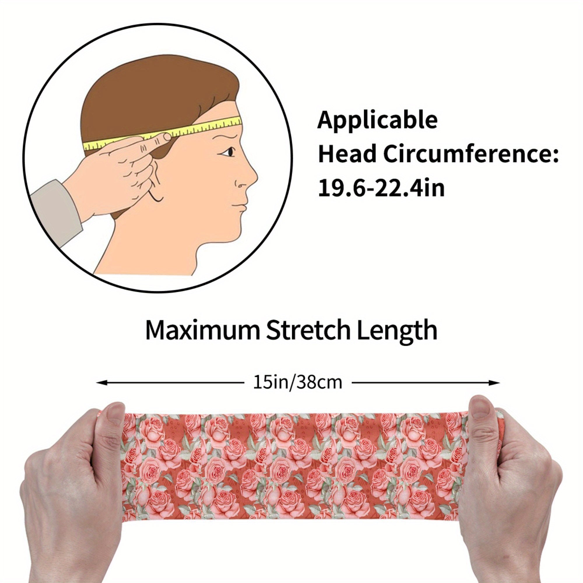 Rose Pattern Sports Headband Sweat Wicking Unisex Fitness Gear