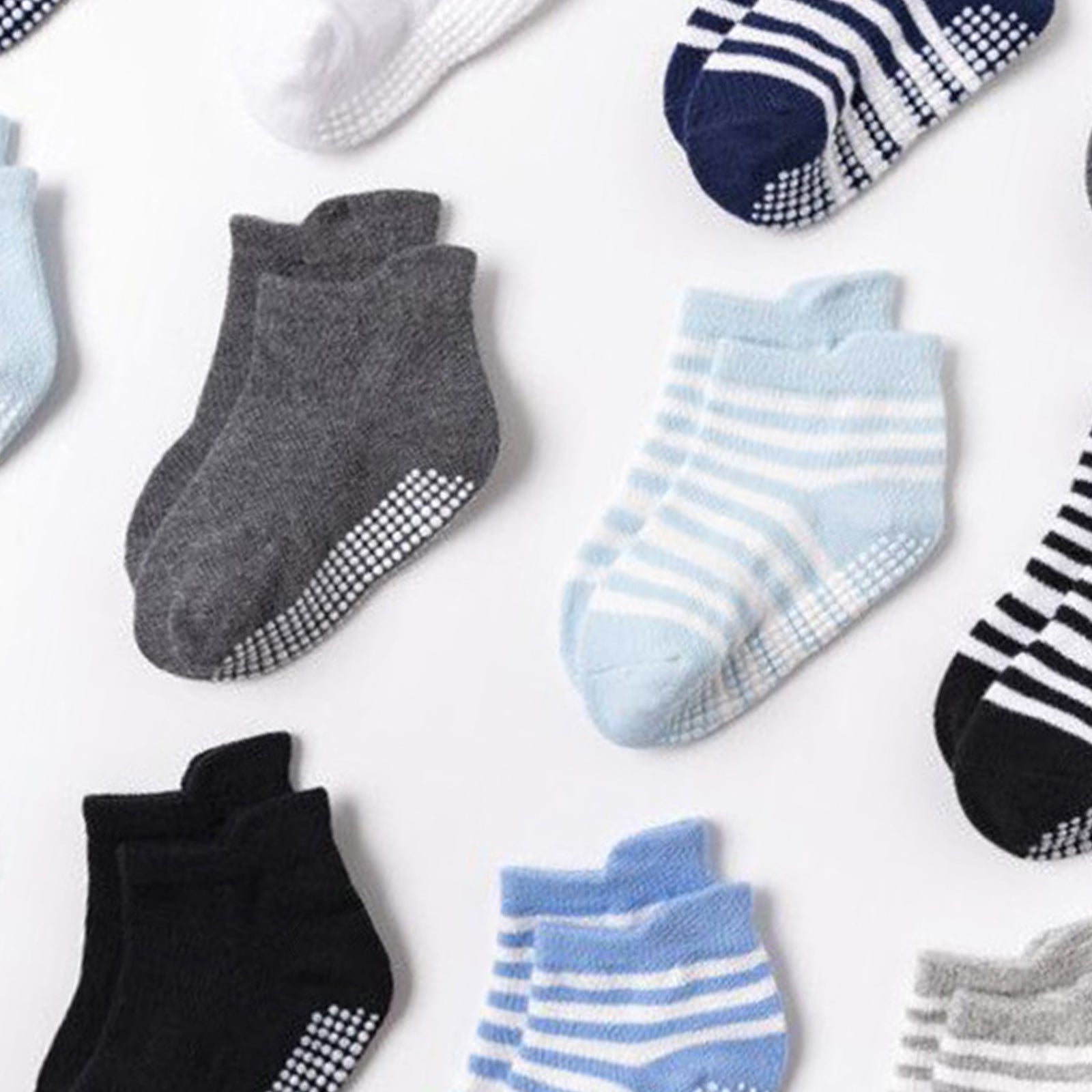 12pcs Striped Socks for Newborn Baby