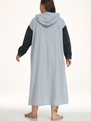  Colorful Letter Print Hooded Nightdress