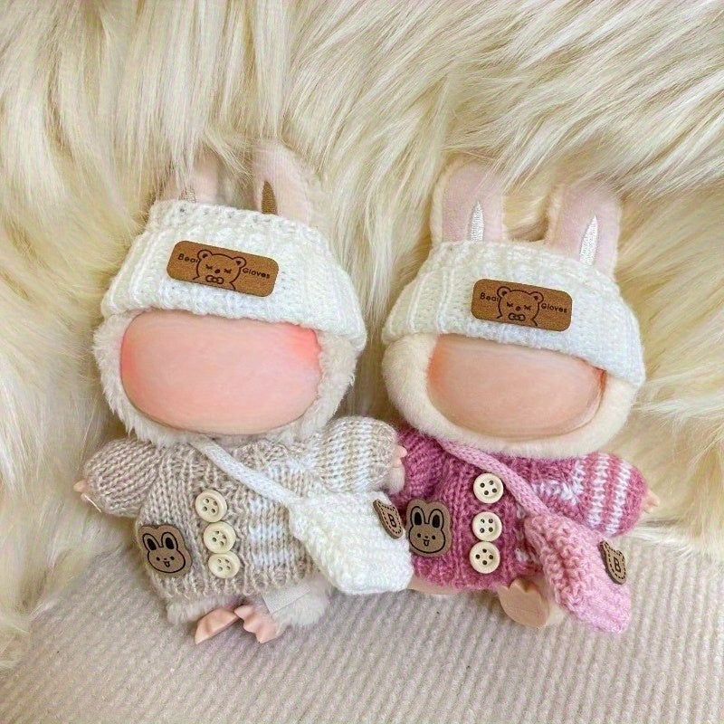 LABUBU 3pcs Crochet Doll Clothing Set for 15 Dolls