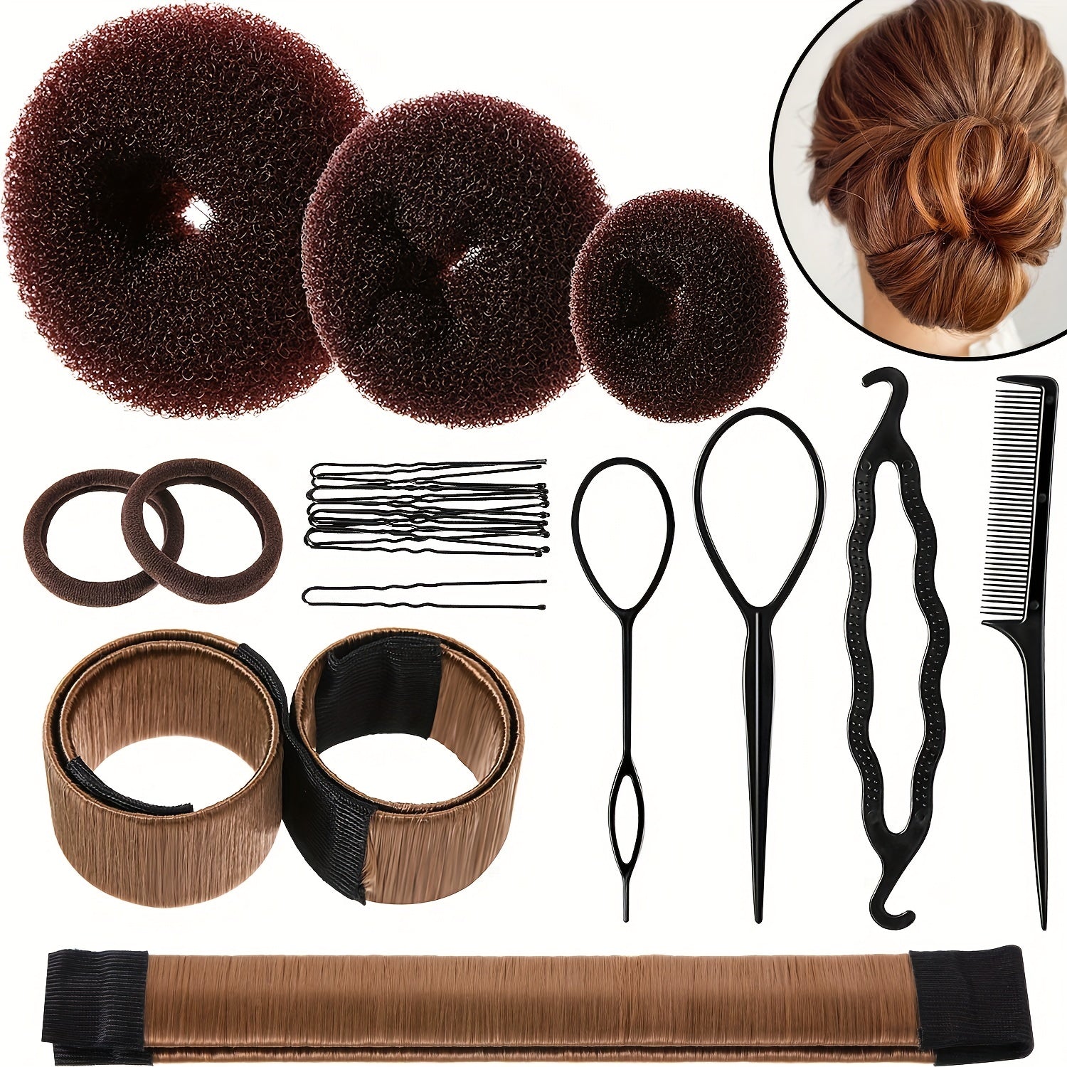 Hair Bun Shaper Set with Bun Maker Kit