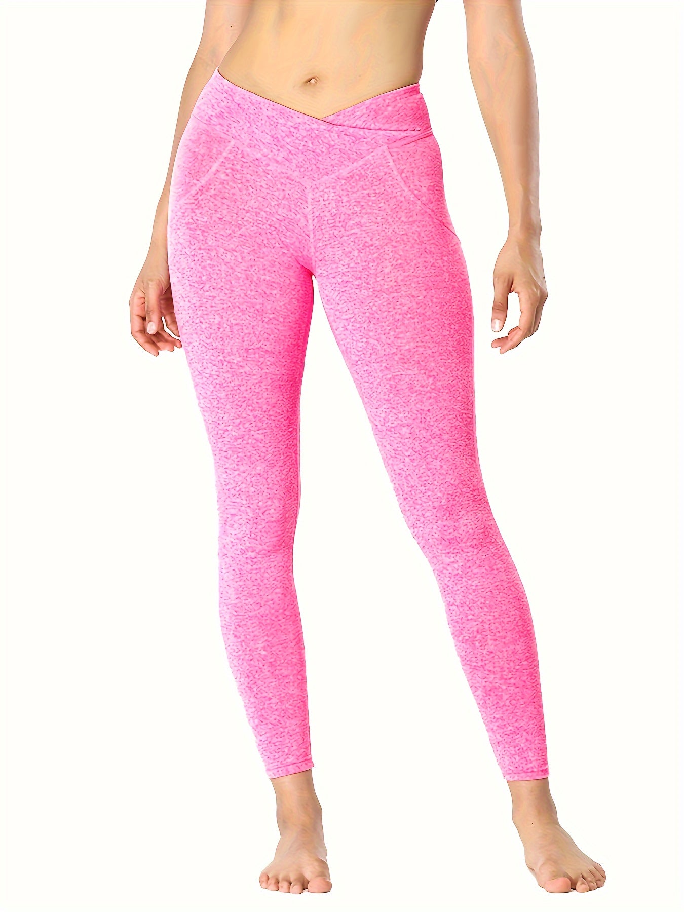 Women's Cross Waistband Yoga Leggings Butt Lifting Fitness Pants