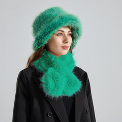 Winter Warm Plush Hat Scarf Set for Women