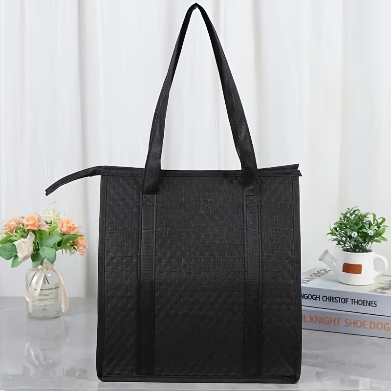 Foldable Insulated Tote Bag Aluminum Foil Lining Thermal Storage