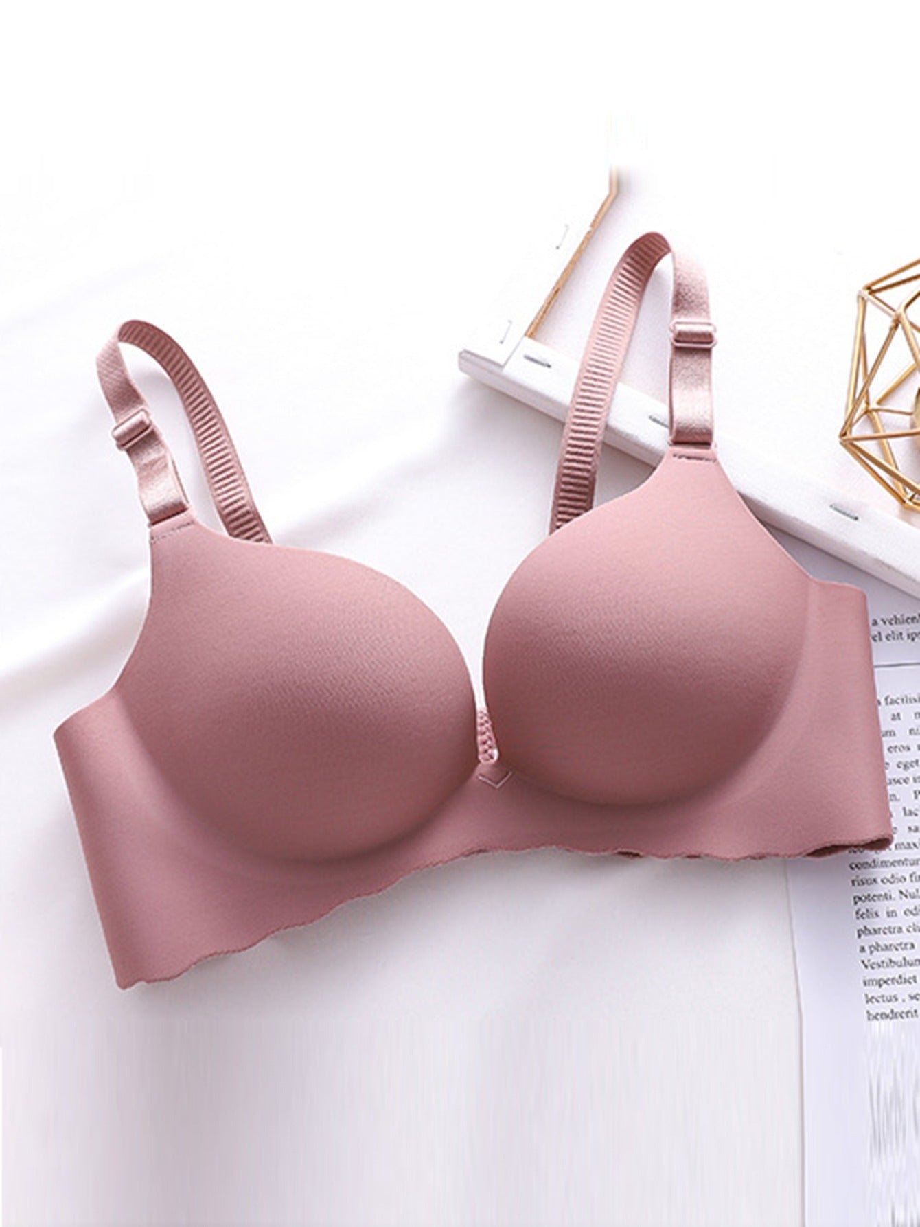 Plunging Push Up Bra Adjustable Padded Bra Women's Lingerie
