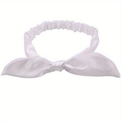 Satin Headband Bowknot Decor Head Hook Stretchy Headdress Silky Hair Band