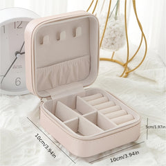 Portable Rectangular Storage Box for Stud Earrings Ring