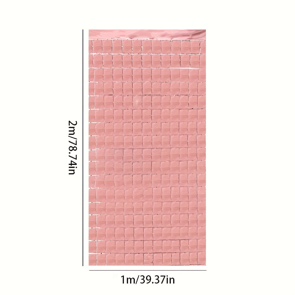 2pcs Square Bright Rain Silk Curtains Home Room Decoration