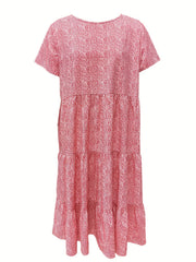  Dalmatian Print Smock Maxi Dress