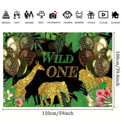 Wild One Birthday Decoration Backdrop Banner for 1st Birthday Boy Girls