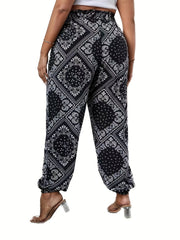  Paisley Print High Rise Carrot Pants
