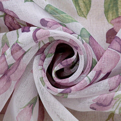 1pc Flower Pattern Window Sheer Curtain for Home Decoration