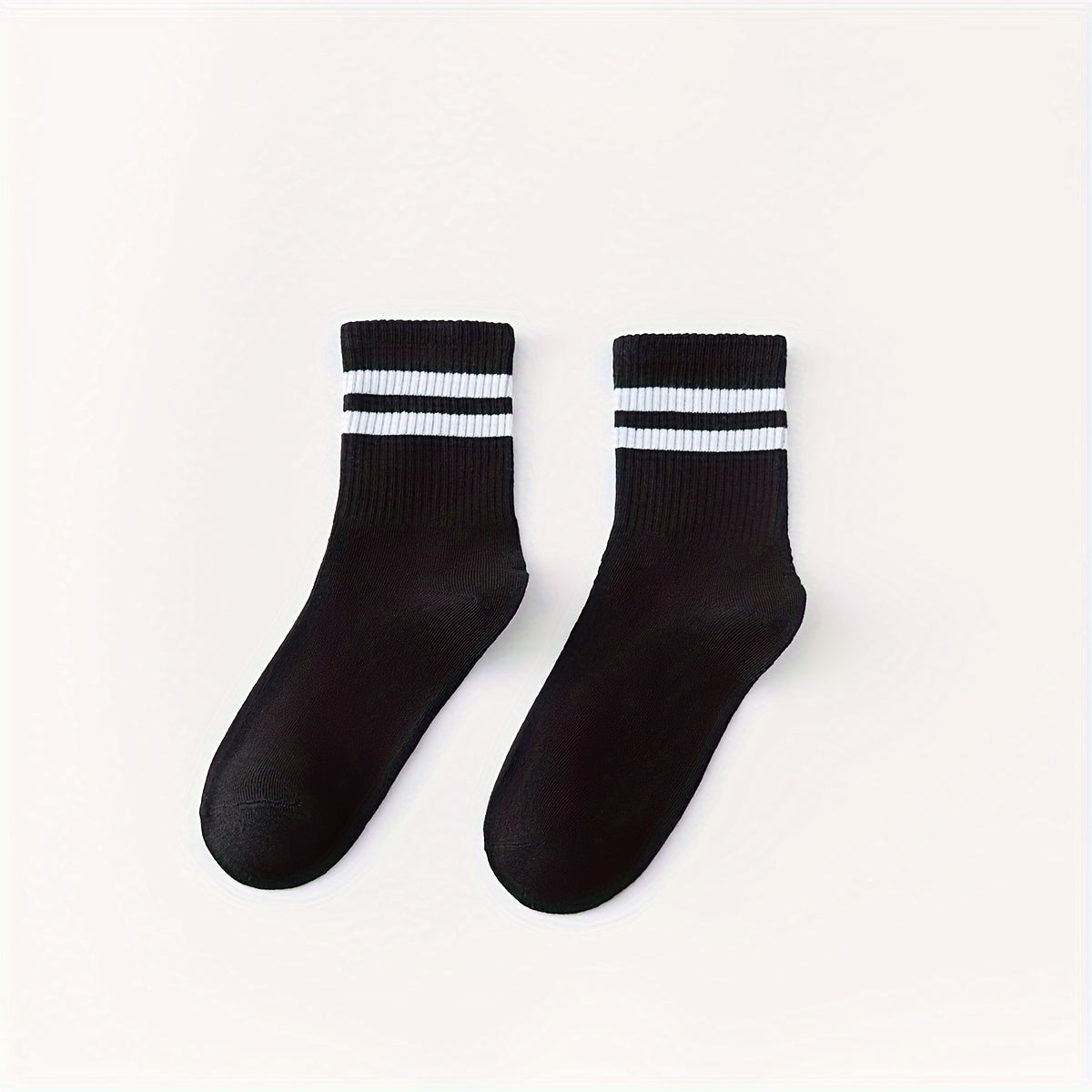 6 Pairs Striped Crew Socks Women's Stockings & Hosiery