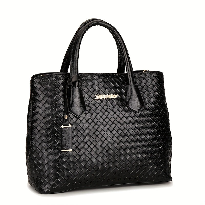 6Pcs Woven Tote Bag Set Women's Handbag With Satchel Bag & Crossbody