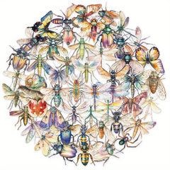 50pcs Reusable Insect Watercolor Stickers Vibrant Mixed Colors Irregular Shapes