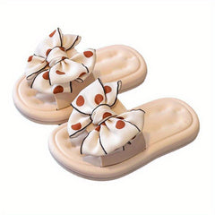 Girls Bowknot Slippers Non Slip Lightweight Open Toe Slippers for Indoor Outdoor