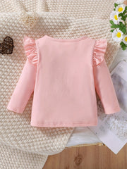 Baby Girls Hearts & Slogan Print T shirt Spring & Autumn Long Sleeve Pullover