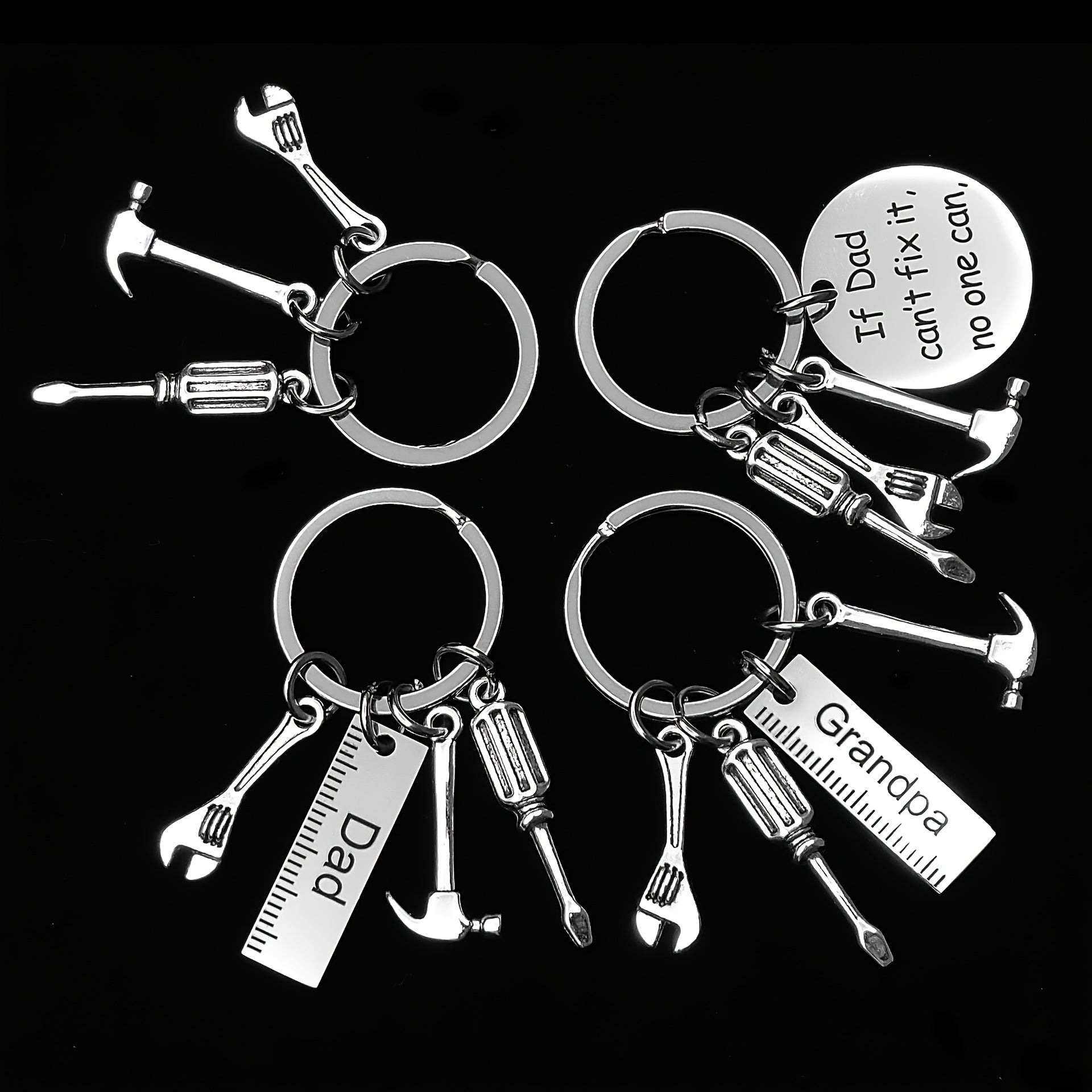 Stainless Steel Tool Keychain Hammer Wrench Screwdriver
