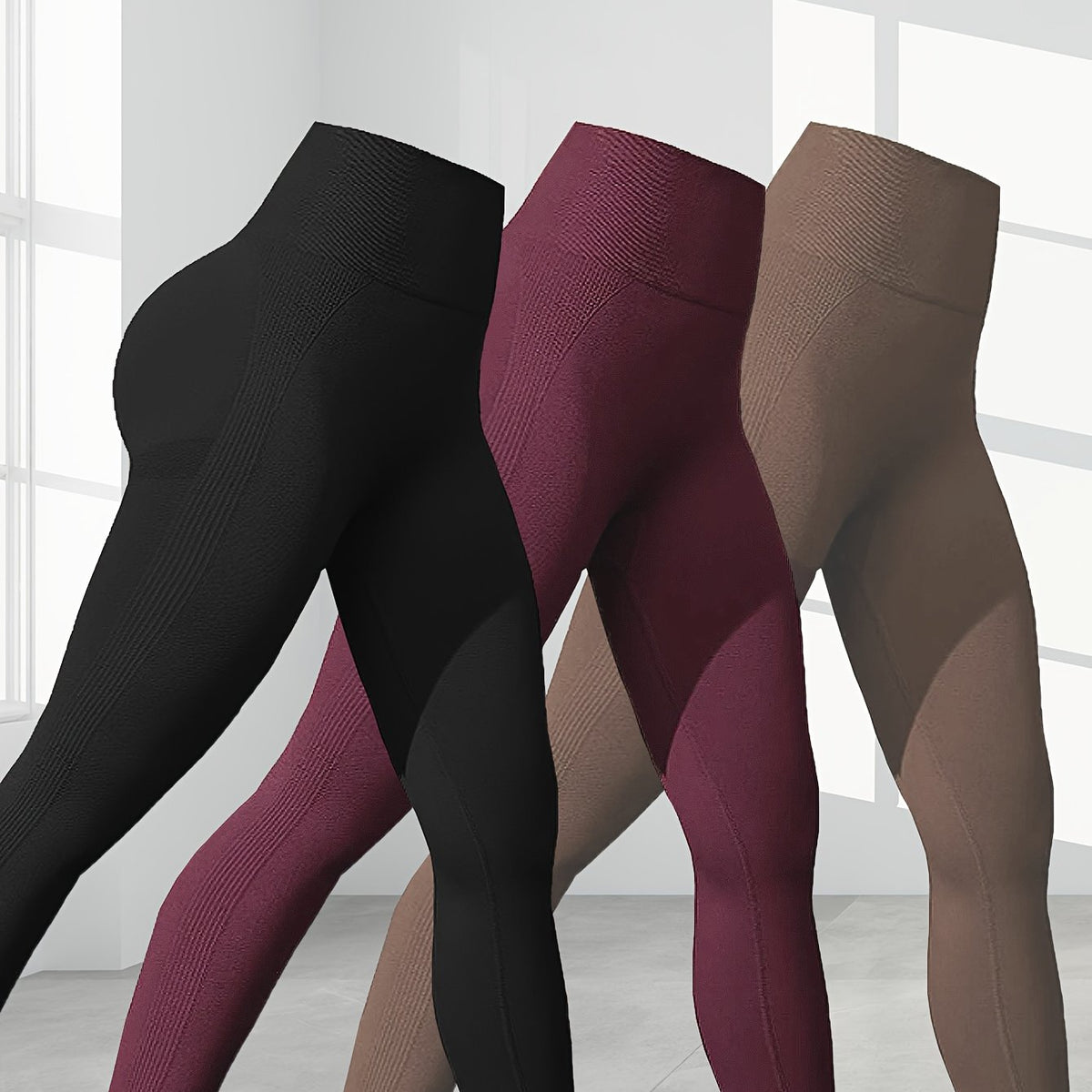 3pcs Butt Lifting High Stretch Yoga Pants Fitness Leggings