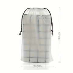 5pc Frosted Texture Plastic Shoe Bag Drawstring Moistureproof Shoe Storage Bag