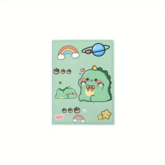Cartoon Dinosaur Green Passport Protective Cover Waterproof Passport Bag