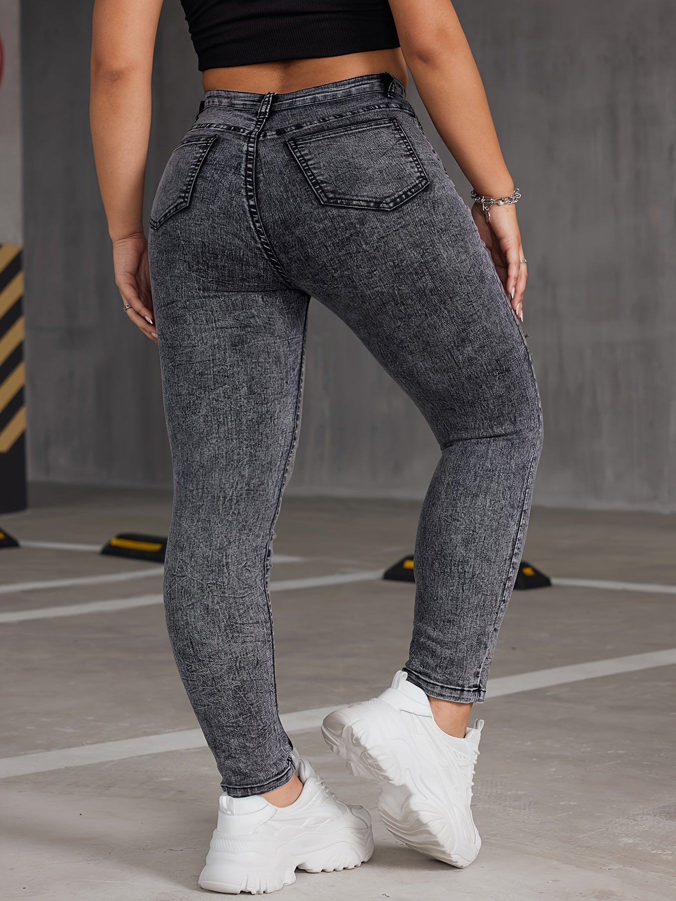  Button Up Skinny Jeans Women's Casual Stretch Jeans