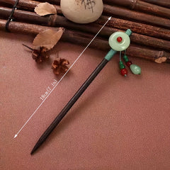 Ancient Chinese Wooden Hair Stick Ponytail Holder Cheongsam Costume Hair Accesso