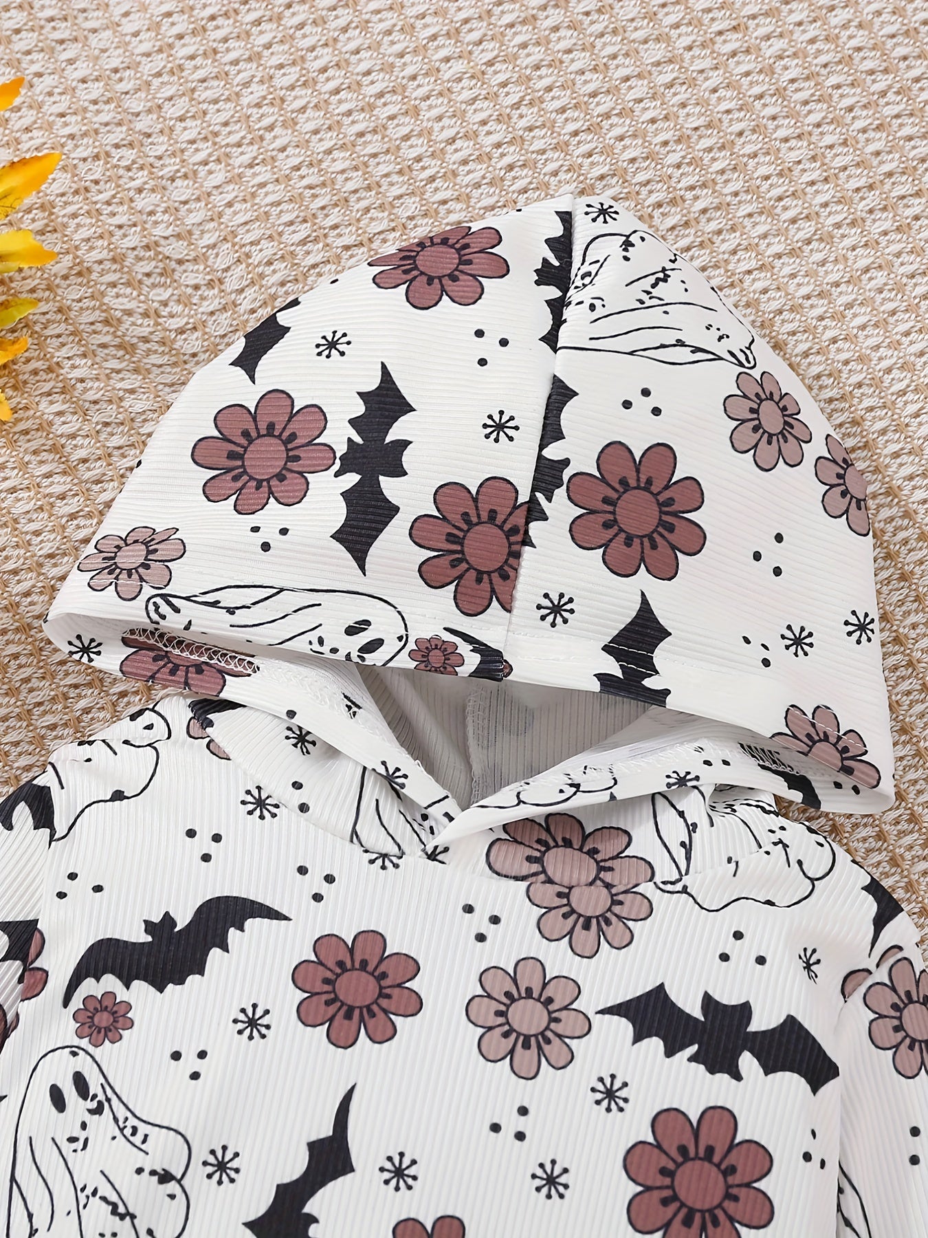 Halloween Baby Hooded Romper Cartoon Print