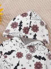 Halloween Baby Hooded Romper Cartoon Print